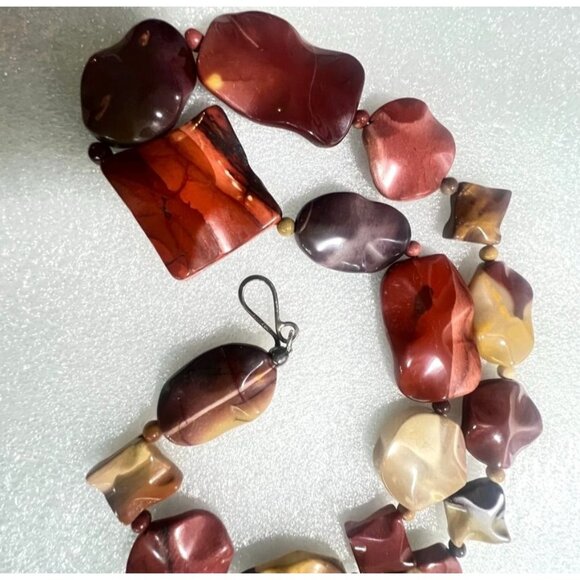 Jay King DTR Mookaite Jasper Necklace Silver 925 Hook Clasp Multi-Shaped Beads - Picture 11 of 16